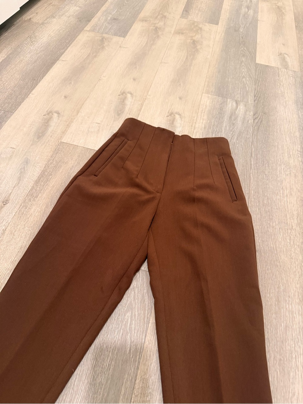 Zara High-Waist Brown Pants